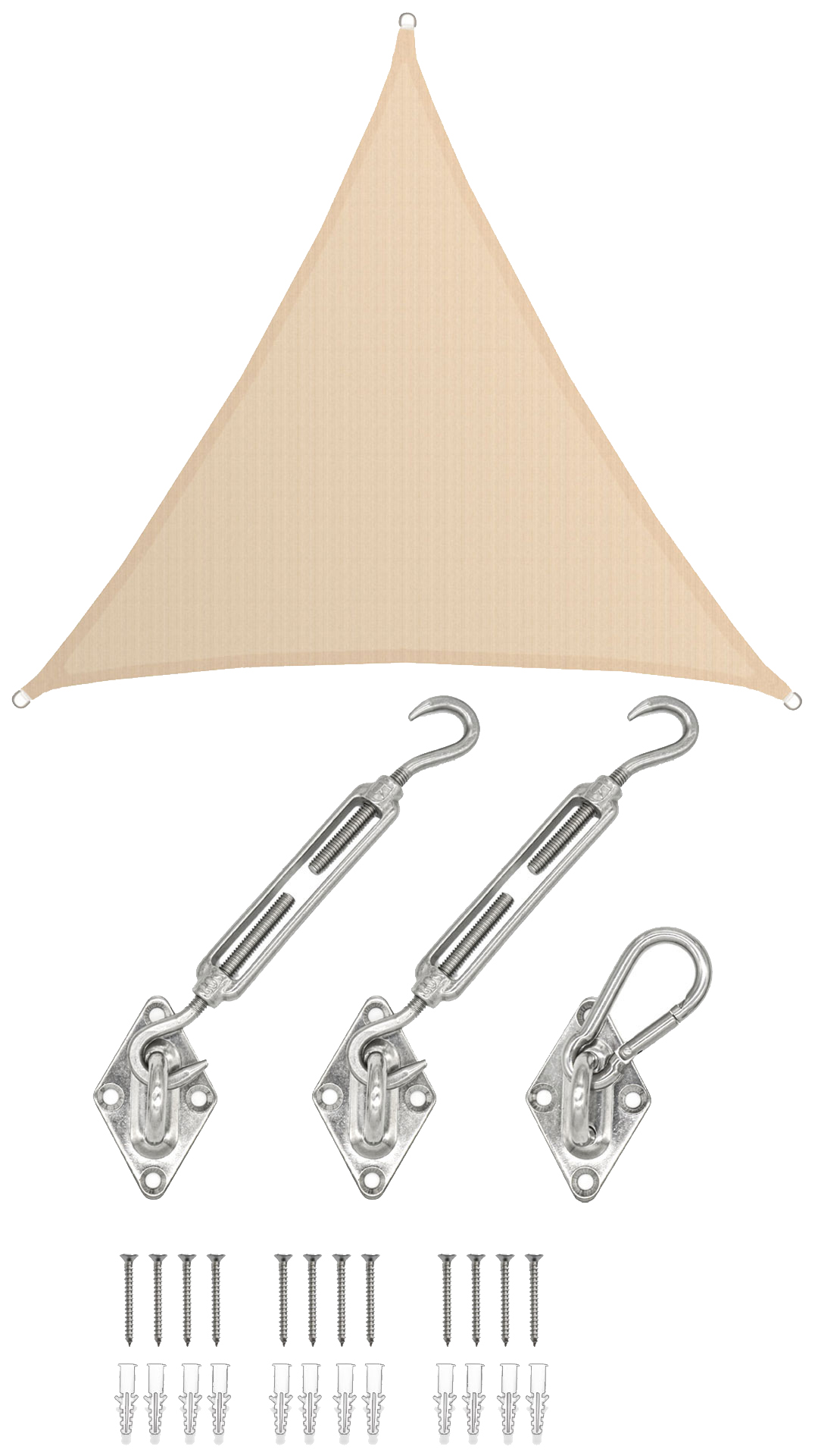 AMANKA 5x5x5 beige luchtdoorlatende UV schaduwdoek