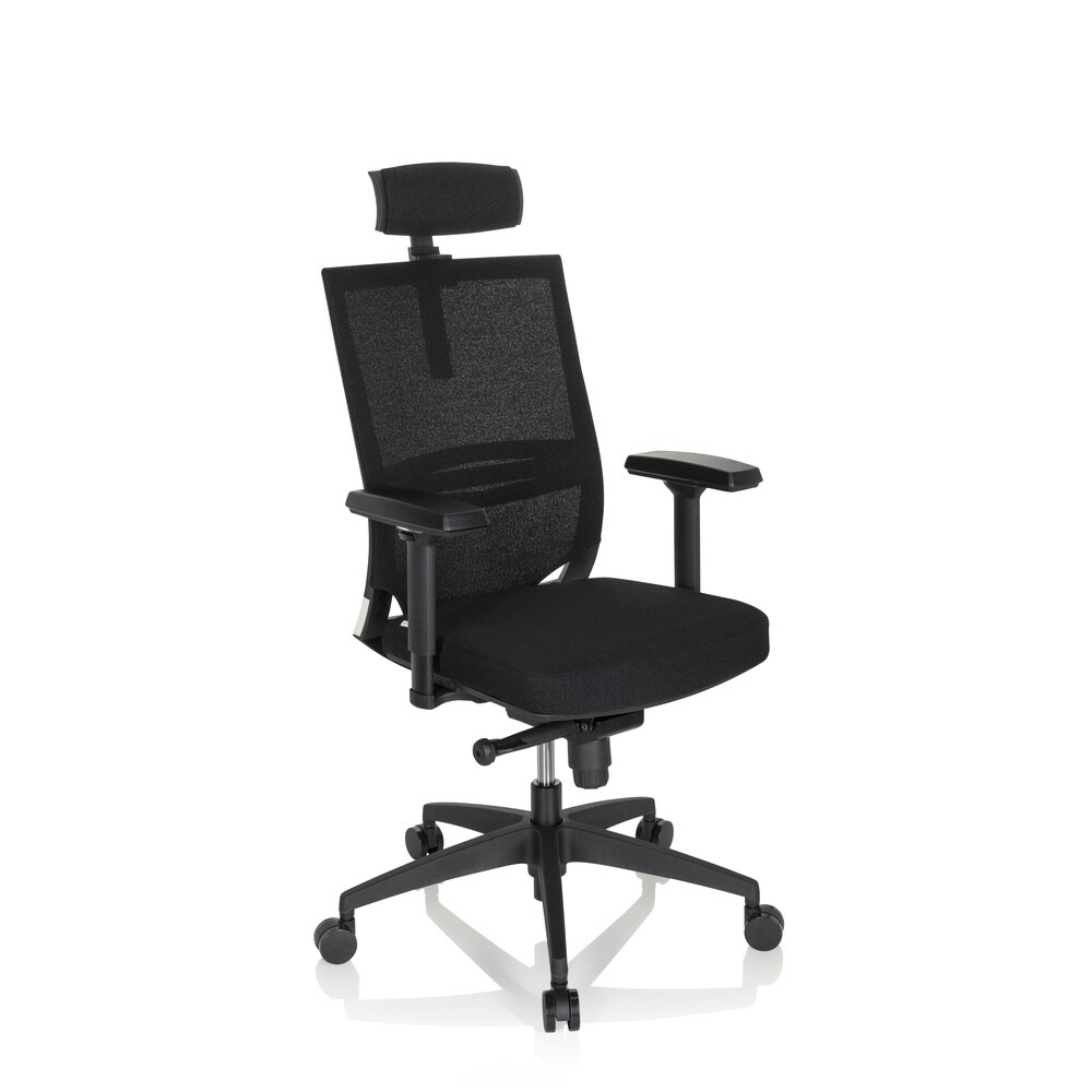 Profi Bürostuhl PORTO MAX HIGH I Stoff/Netzstoff mit Armlehnen (höhenverstellbar) hjh OFFICE