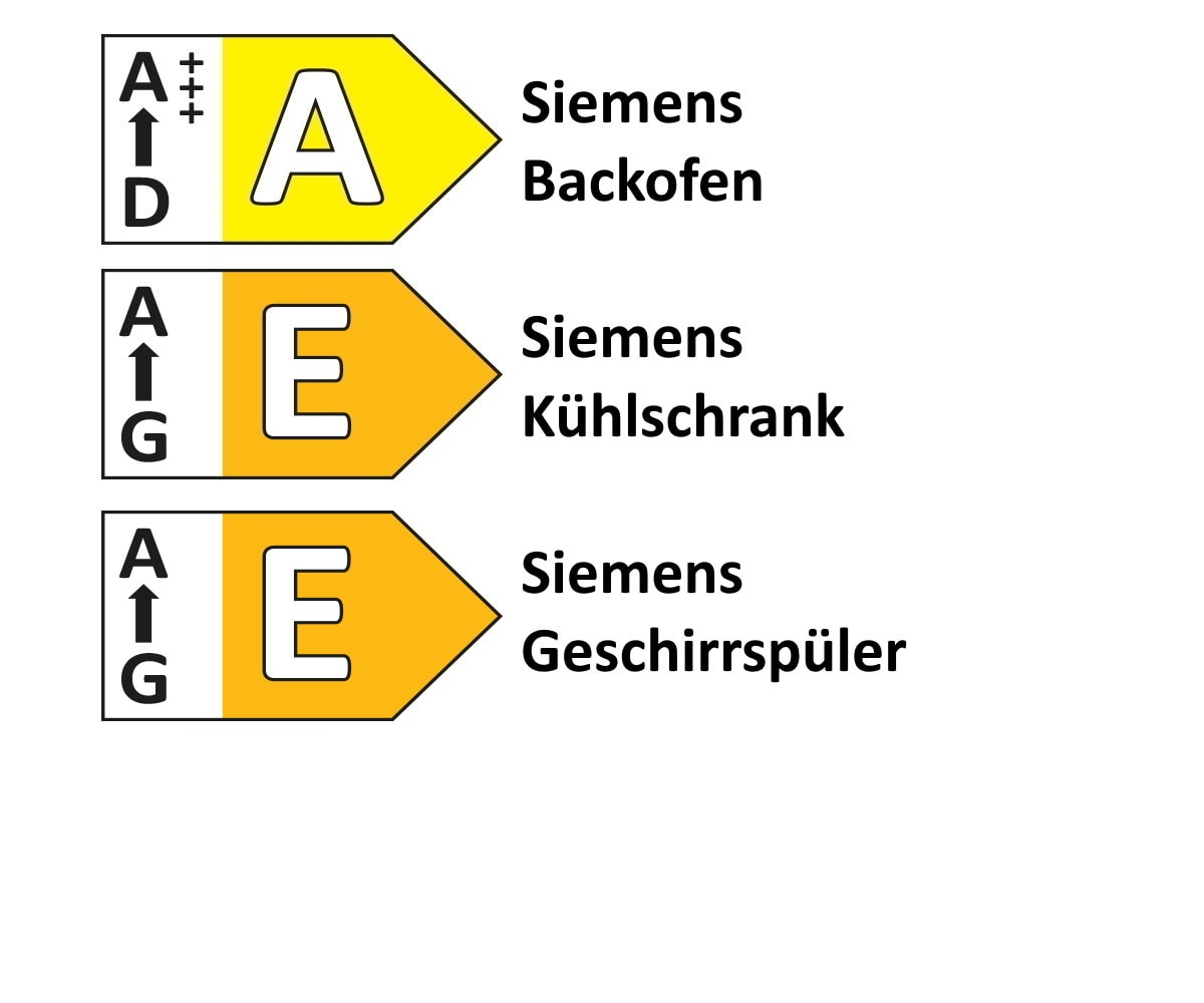 Einbauküche Stadum,Torna, schwarz/Nussbaum Nachbildung, inkl. Siemens Elektrogeräte