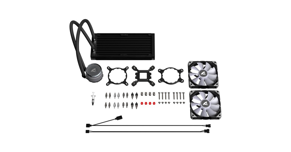 SharkoonS80 RGB waterkoeling  (Zwart, 4-pins PWM fan-connector)