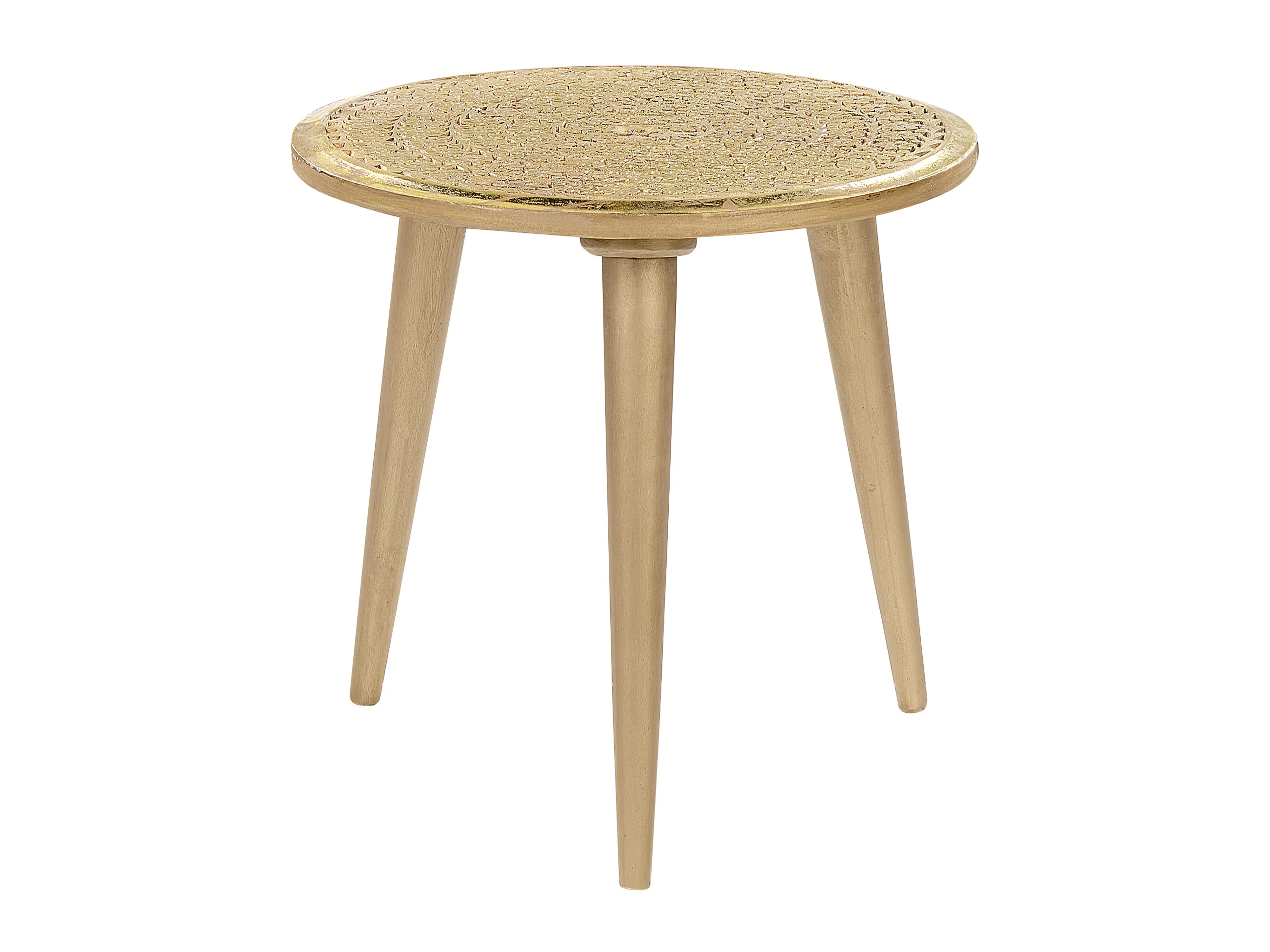 Set van 2 bijzettafels NARRA Mangohout Goud
