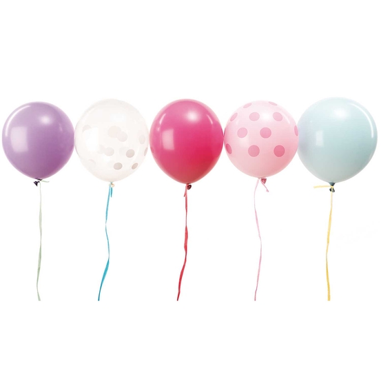 Ballons aux couleurs pastels, H. 30 cm, x 12 pièces