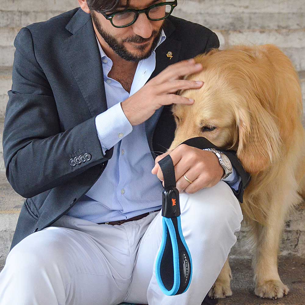 Laisse pour chiens ergofluo matic g15/120 poignée rembourrée et mousqueton magnétique