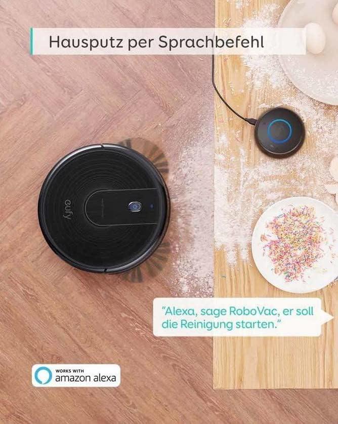 eufy by Anker RoboVac 15C Saugroboter [BoostIQ] mit WLAN Funktion, extrem flaches Design, 1300Pa Saugkraft, Geräuscharmer Betrieb, Selbstaufladender Staubsaugerroboter, für Hartböden und Teppiche