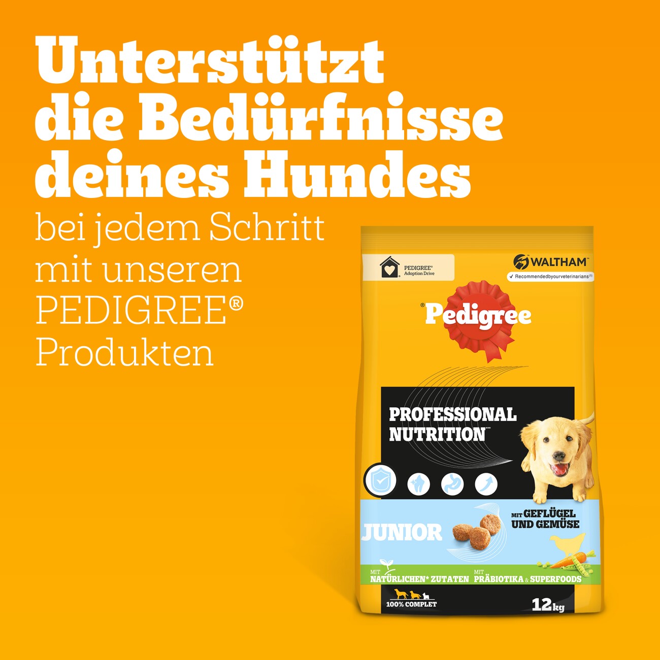 Pedigree Professional Nutrition Junior mit Geflügel und Gemüse 12 kg
