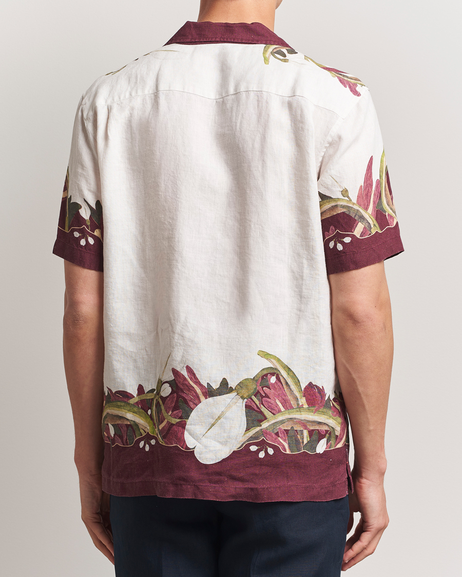 Orlebar Brown Maitan Orchis Short Sleeve Linen Shirt Damson