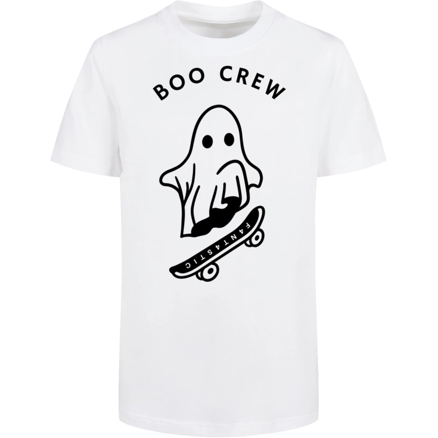 F4NT4STIC Basic Kids Tee Boo Crew Halloween weiß