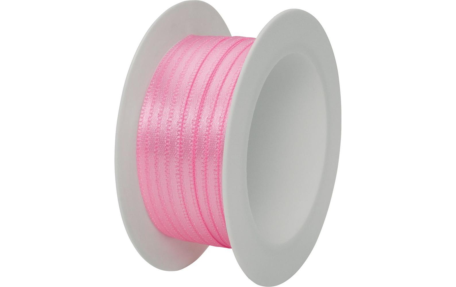 Satinband Doppel-Satin 3 mm x 5 m, RosaGeschenkband aus Satin