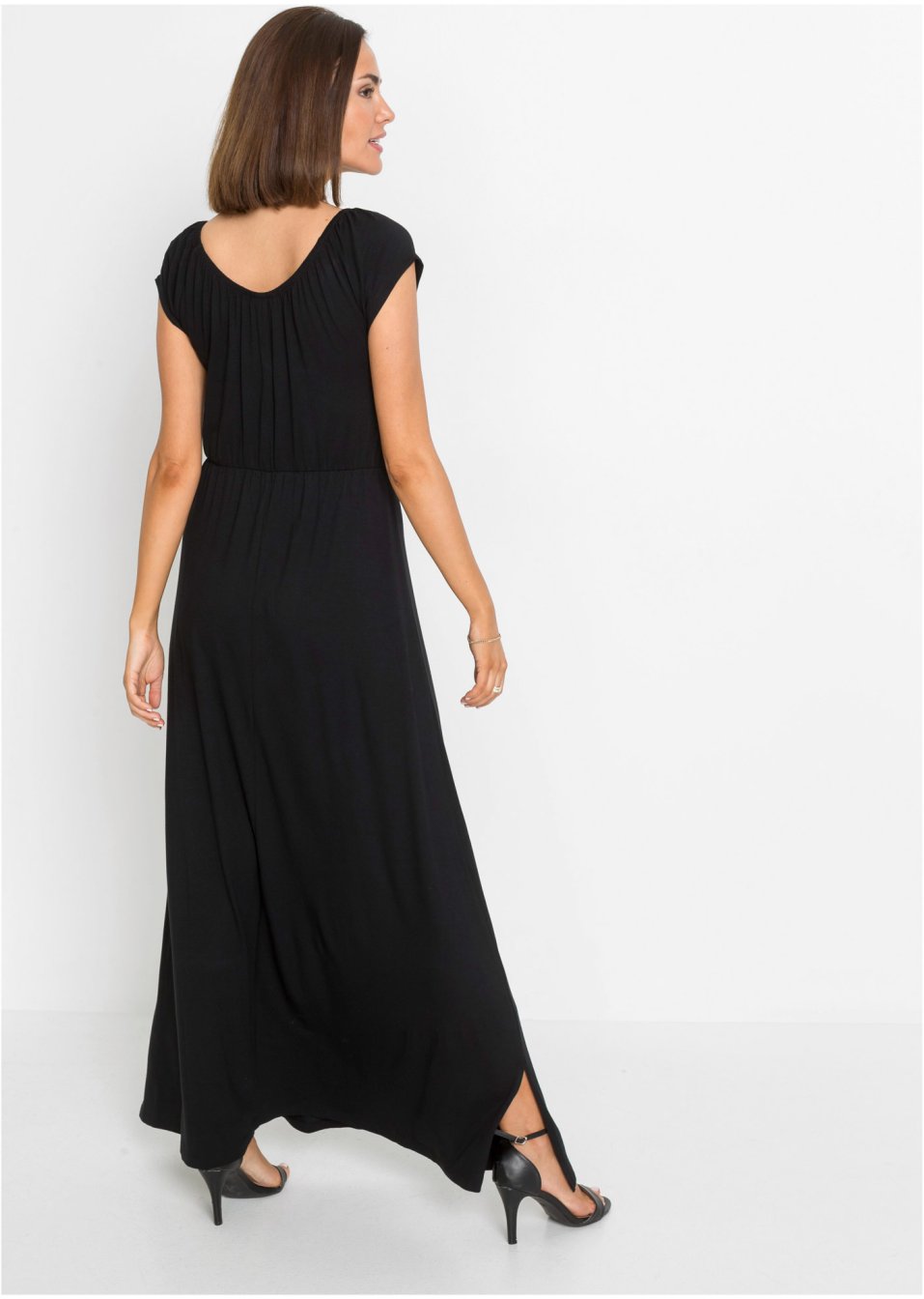 Robe longue à fronces