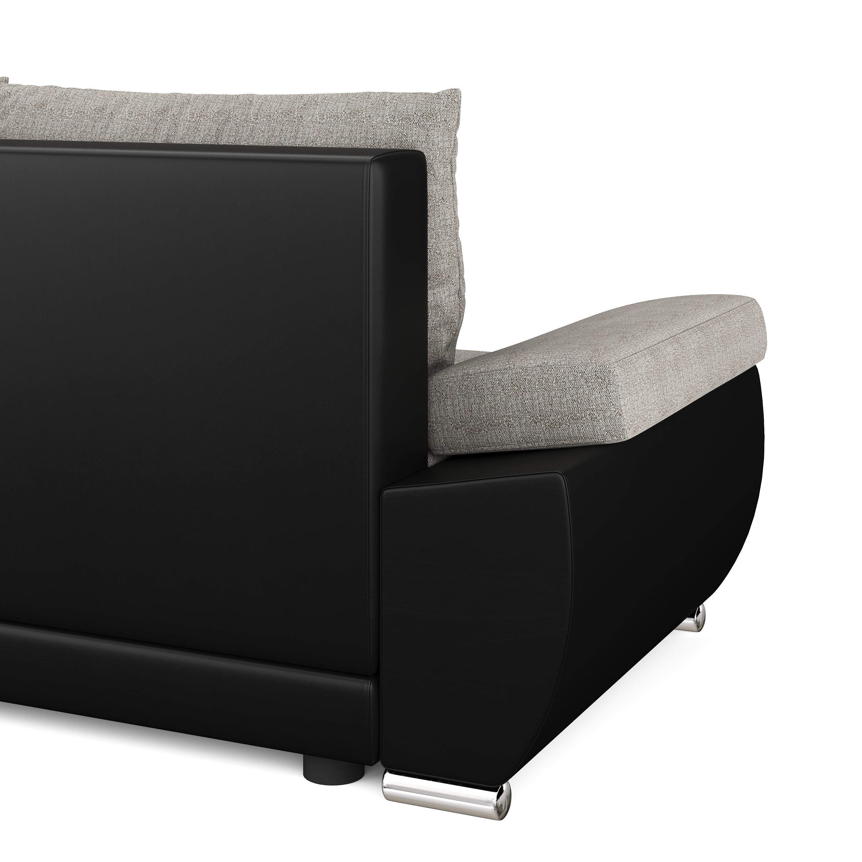 Ecksofa mit Schlaffunktion KIRA rechts schwarz/grau