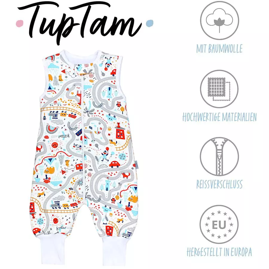 TupTam Winter Babyschlafsack mit Beinen 2,5 Tog grauorange