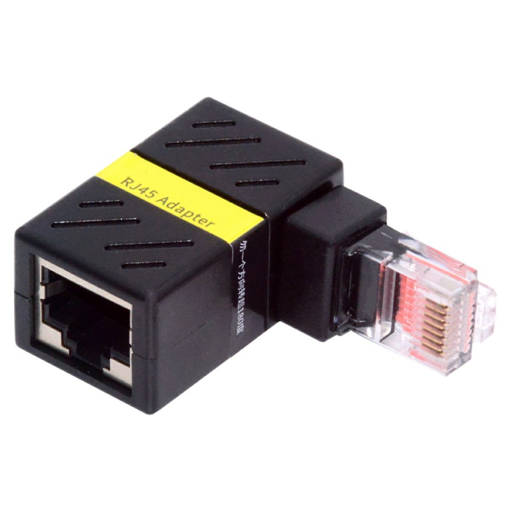 360° RJ45 LAN Ethernet Netzwerk Keystonejack Kabel Kupplung Cat6 (1000Mbit/s) - Schwarz