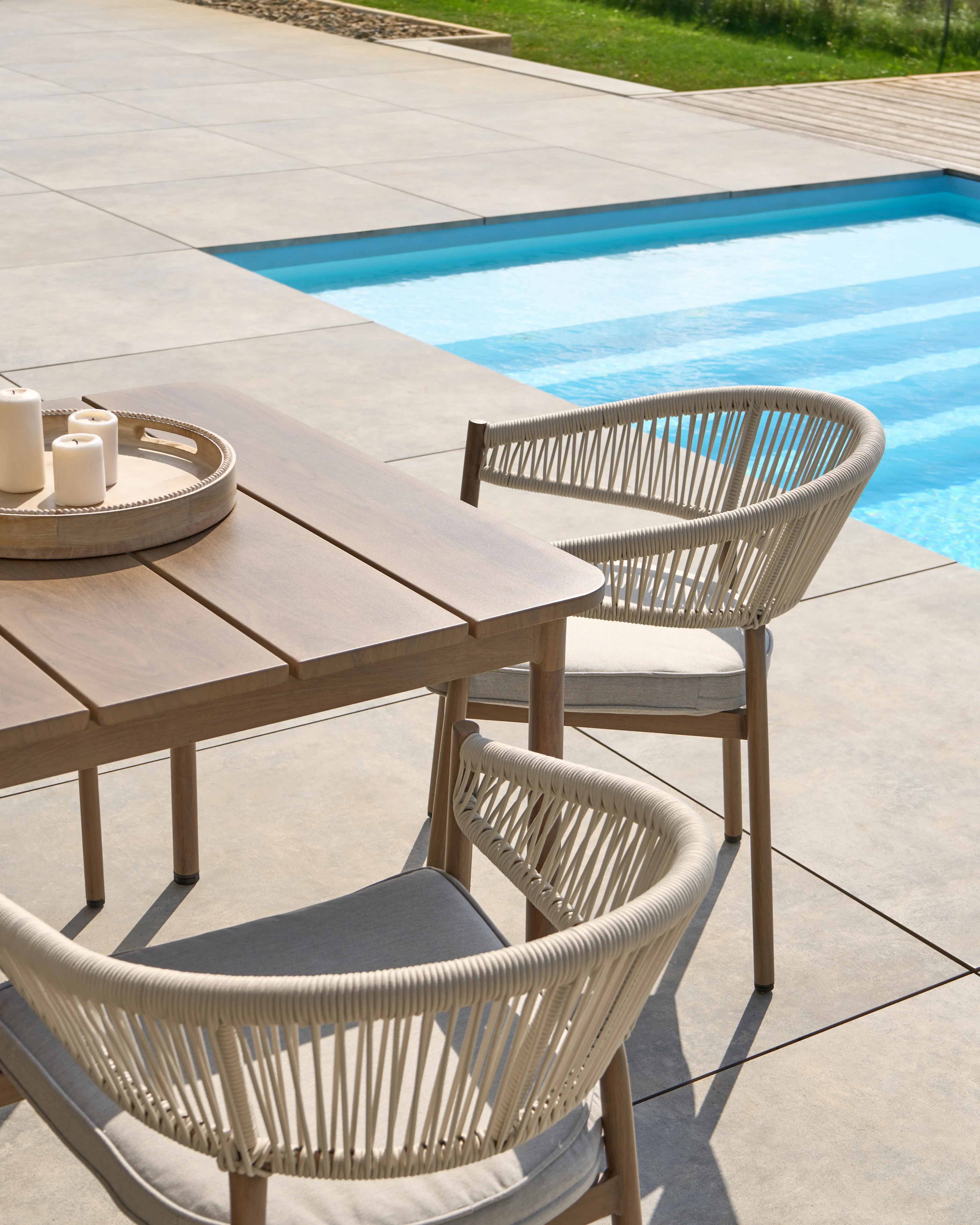Tuin eettafel FLAVIA 185 cm 96 cm Metaal Bruin
