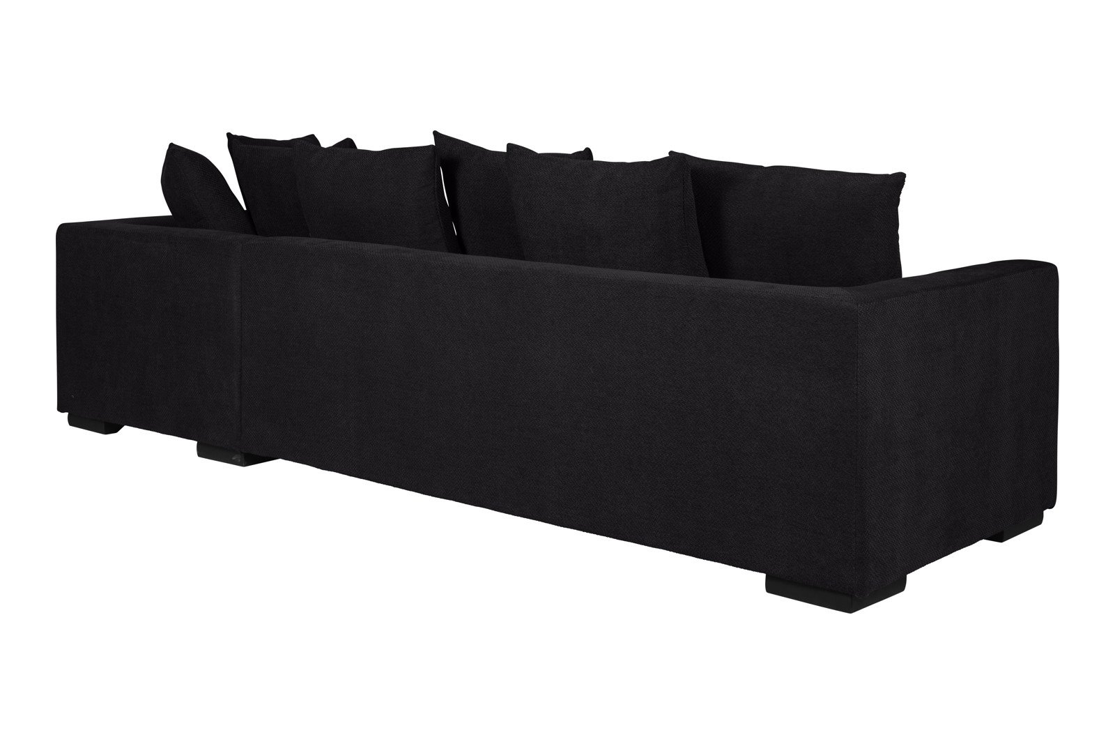 Paso Doble Day Sofa 2,5-seter og divan høyre, I tekstil Salento Black, Valnøtt ben i tre, EU komfort. Promotion