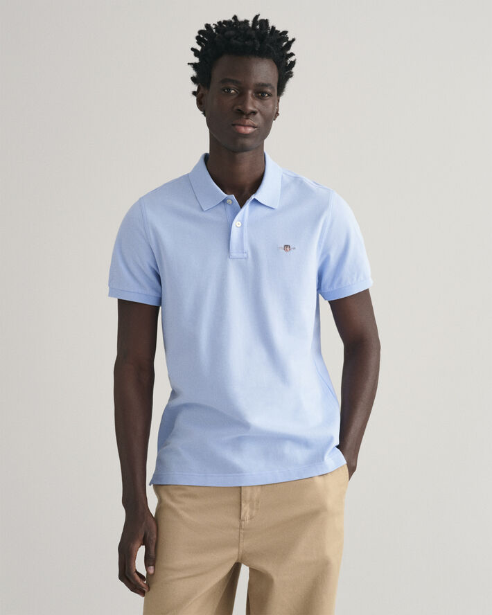 Gant REG SHIELD SS PIQUE POLO Capri blue