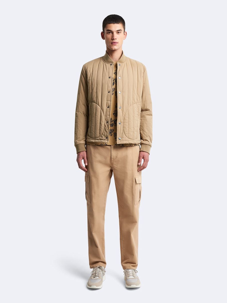 Blouson bomber matelassé col teddy