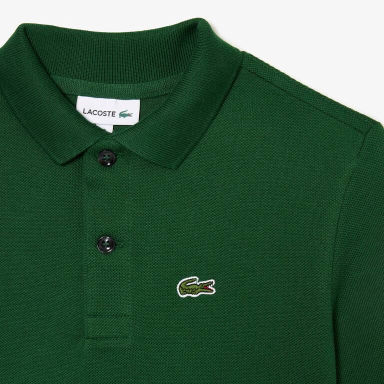 Polo enfant Lacoste regular fit en petit piqué uni Polos - Vert - Lacoste - Enfant