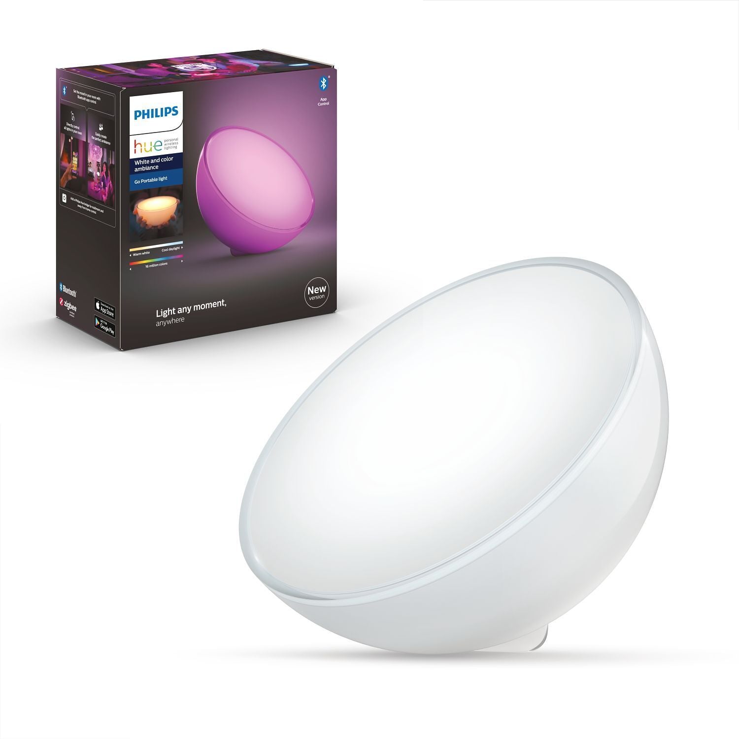 Philips hue GO Tischleuchte - Weiss / B: 15.0 cm x T: 7.9 cm x H: 15.0 cm