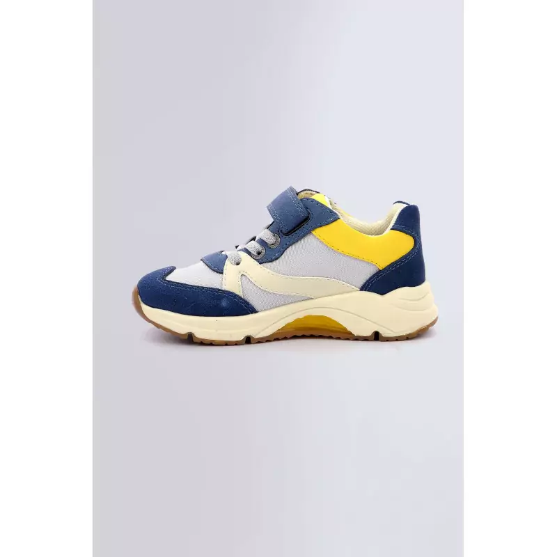 Runrun Bleu jaune BASKETS BASSES Textile Garçon