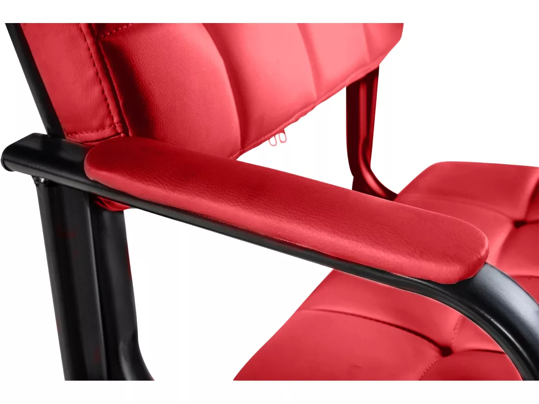 Chaise gondole - Similicuir & Métal noir mat - Rouge - Canada B