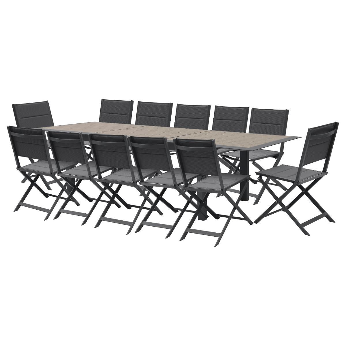 TABLE ALLURE ALUMINIUM MUSCADE GRAPHITE 12 PLACES
