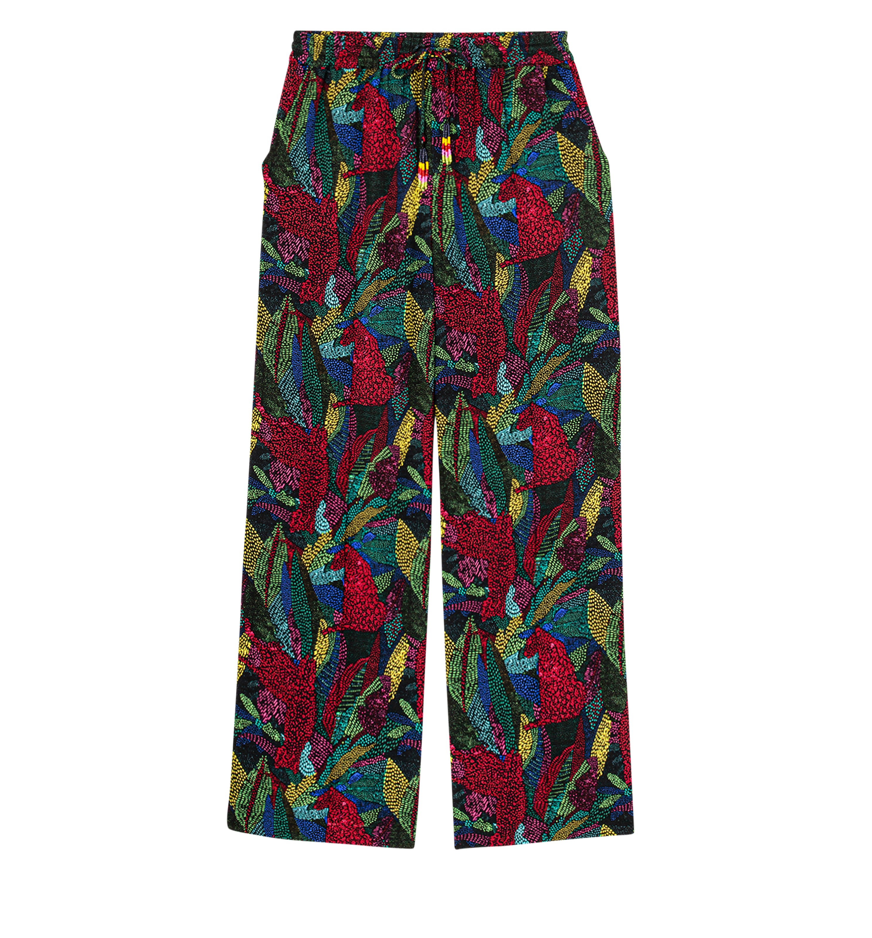 Pantalon large imprimé Femme - Imprimé noir