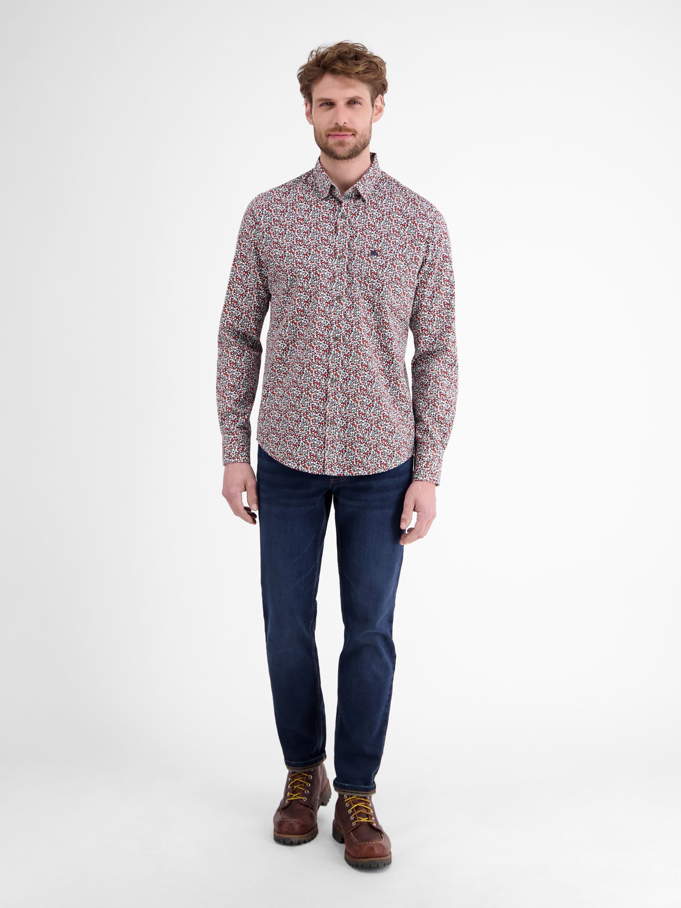 Herren Langarmhemd, modern gemustert