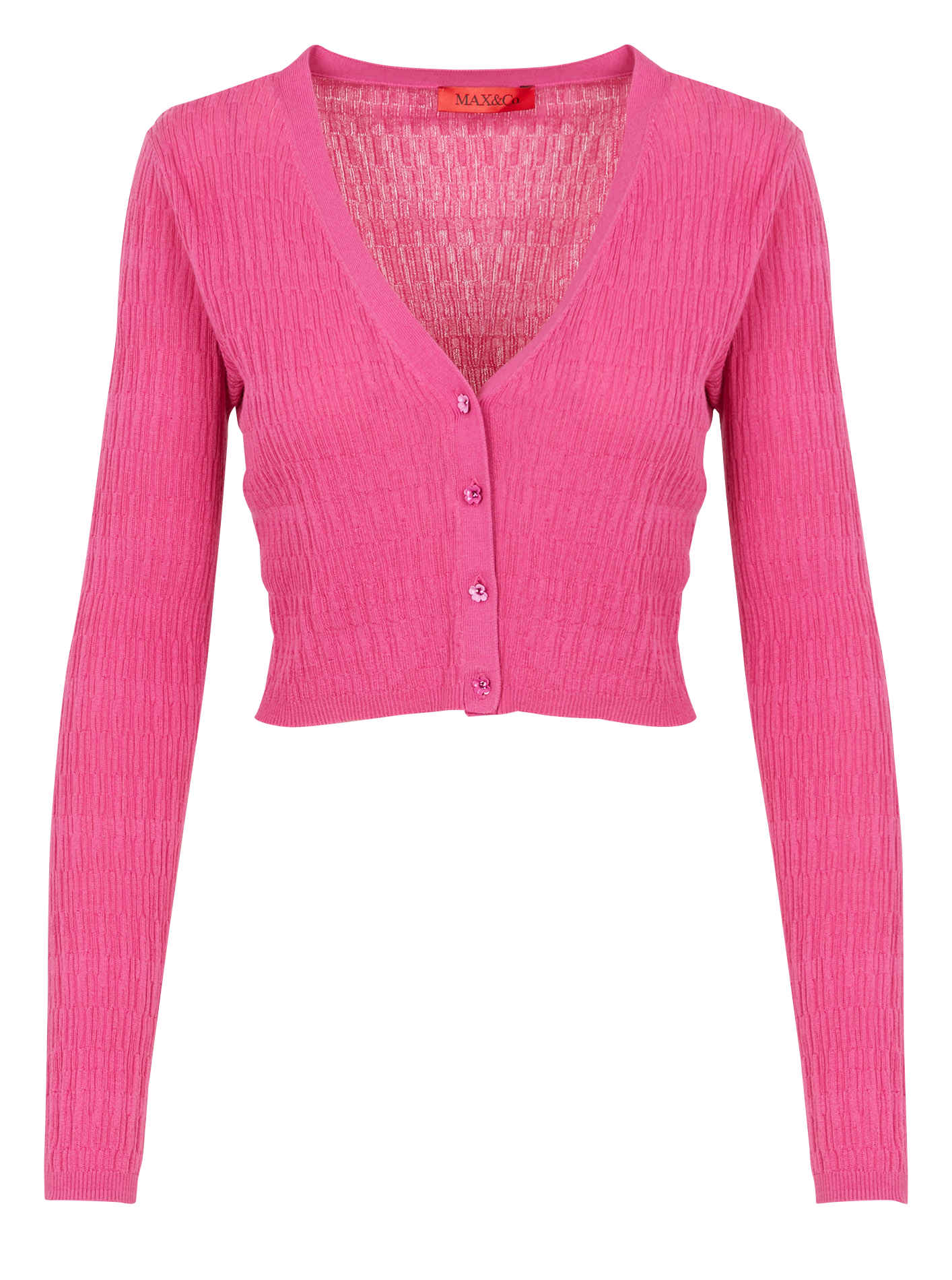 SILVIA - Cardigan court en coton mélangé | Rose