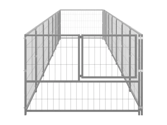 Chenil extérieur cage enclos argenté 700 x 100 x 70 cm 02_0000297