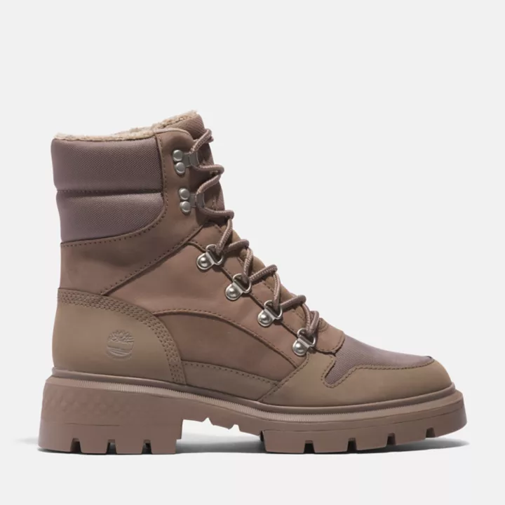 Bota feminina Cortina Valley impermeável com forro quente na cor bege.