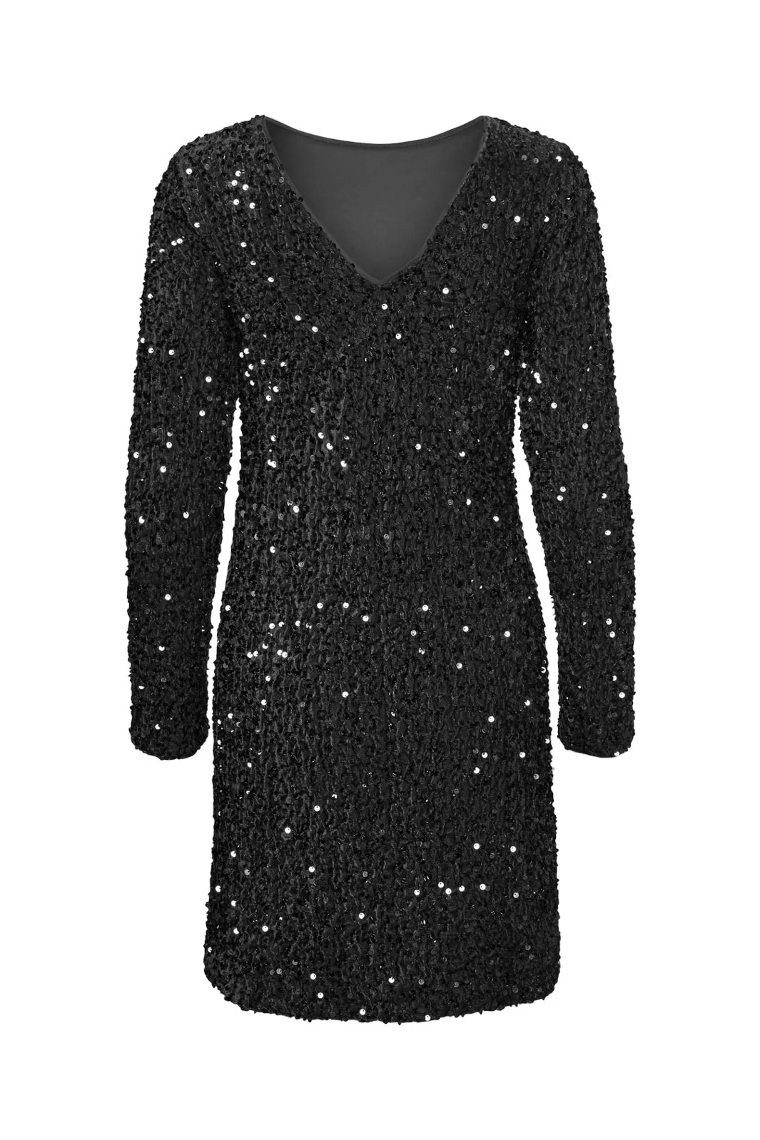 Vero Moda Vmbella Ls Short 2-Way Dress 4675526 black black sequins