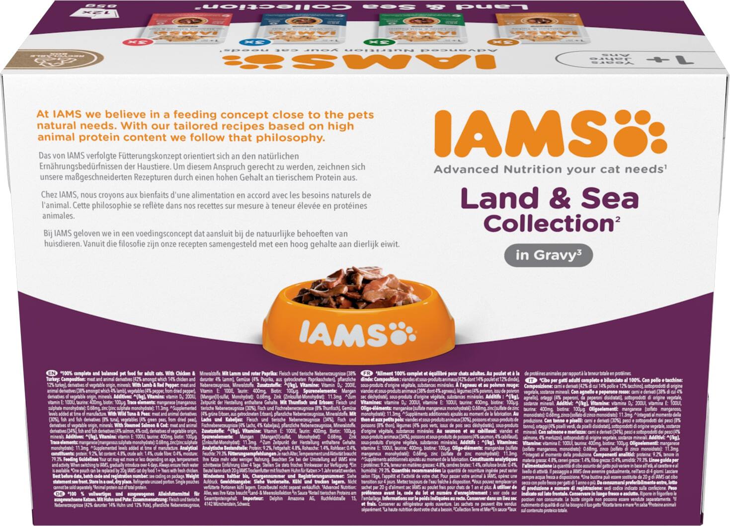IAMS Delights natvoer Land & Sea Collection Gravy adult 85 g 12 stuks