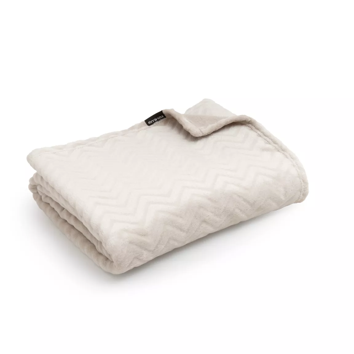 Plaid doux flanelle (220 x 240 cm) Zag Ecru