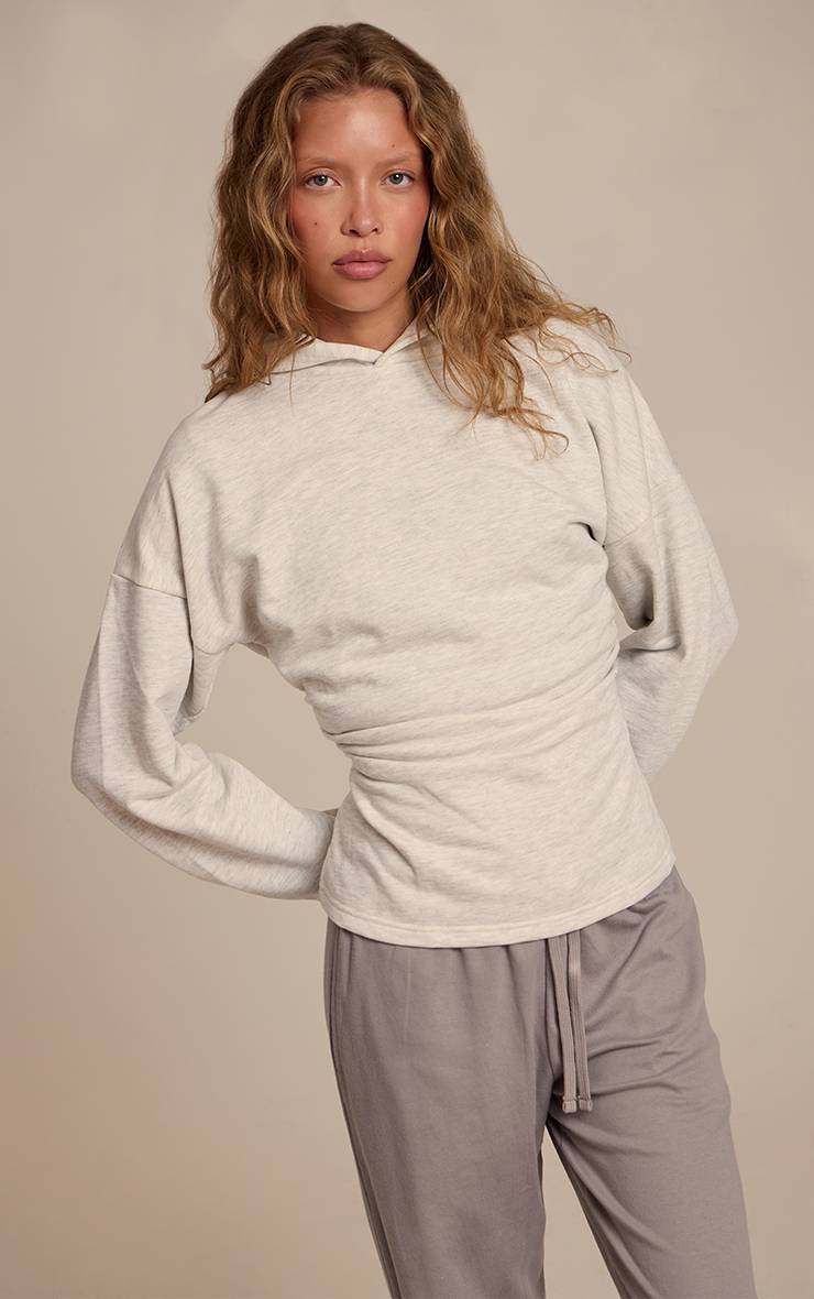 Gris Cendré Sweat À Casynthétiqueche En Molleton Avec Taille Cintrée