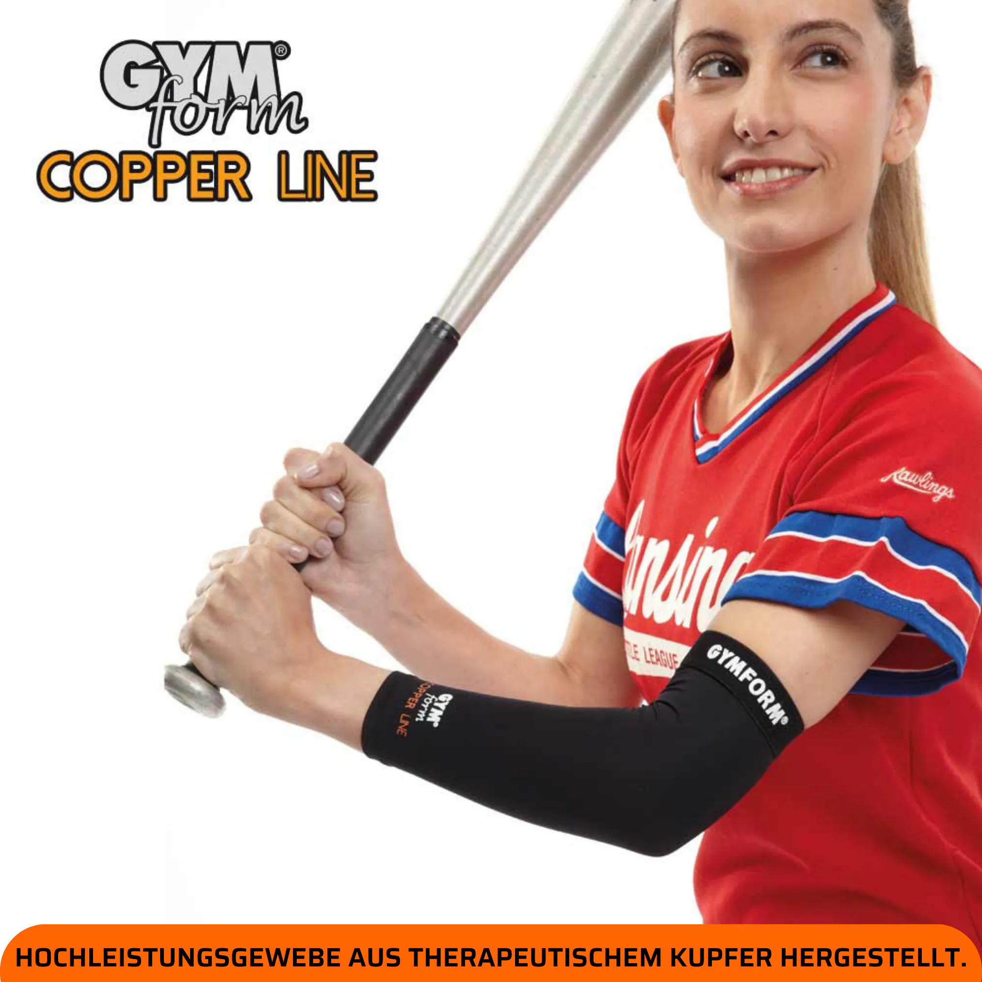 Gymform® Bandage Kompression - Ellenbogenbandage - Tennisarm Copper Line Ellenbogen
