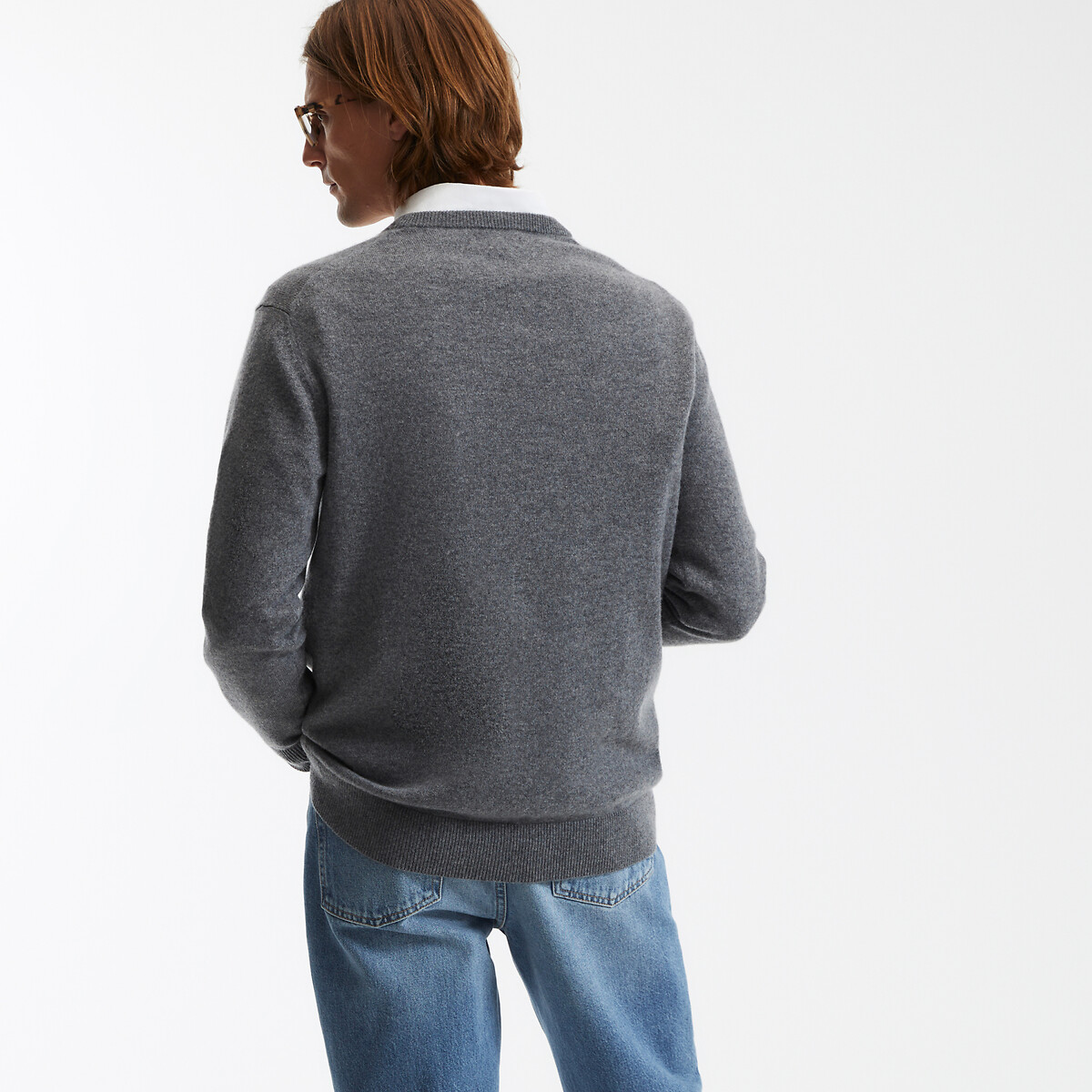 COLEÇÕES LA REDOUTE<br>Trui met ronde hals em kasjmier, fabricado na Europa