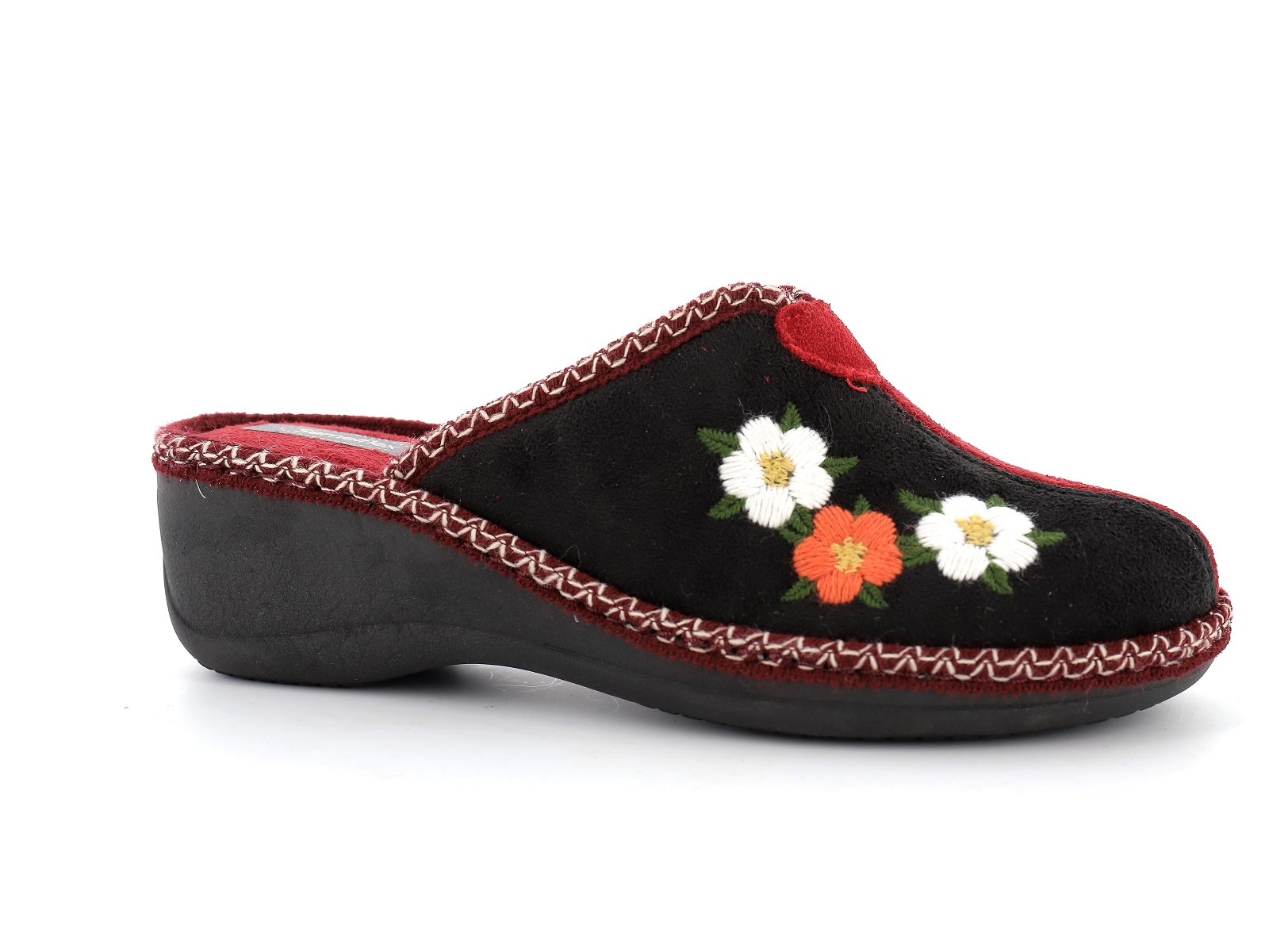 S brand-ASHLEY 3 Textile Noir Bordeaux