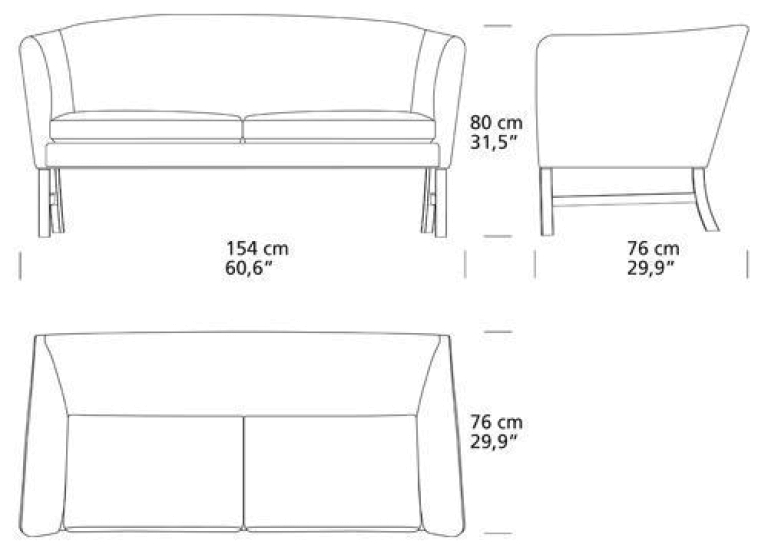 Carl Hansen & Son OW602 bank geolied eiken Thor 307 leer