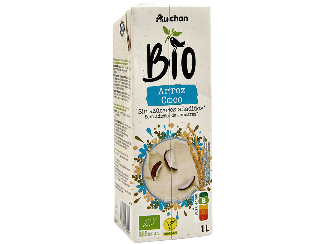 BEBIDA AUCHAN ARROZ E COCO BIO 1L