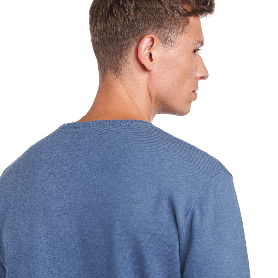 VanVaan Herren Feinstrickpullover mit Rundhals hellblau