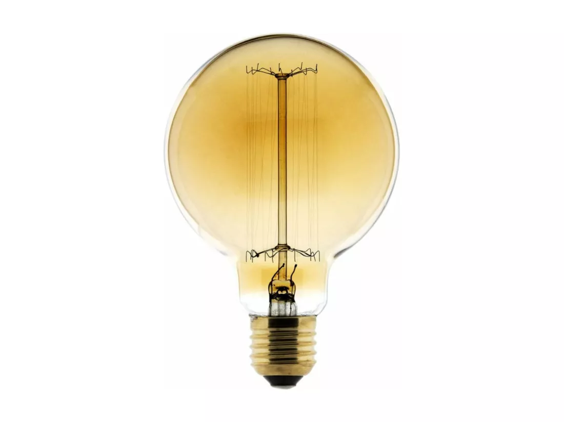 Ampoule déco filament carbone Globe 95 25W E27 2700K - Blanc chaud - Elexity