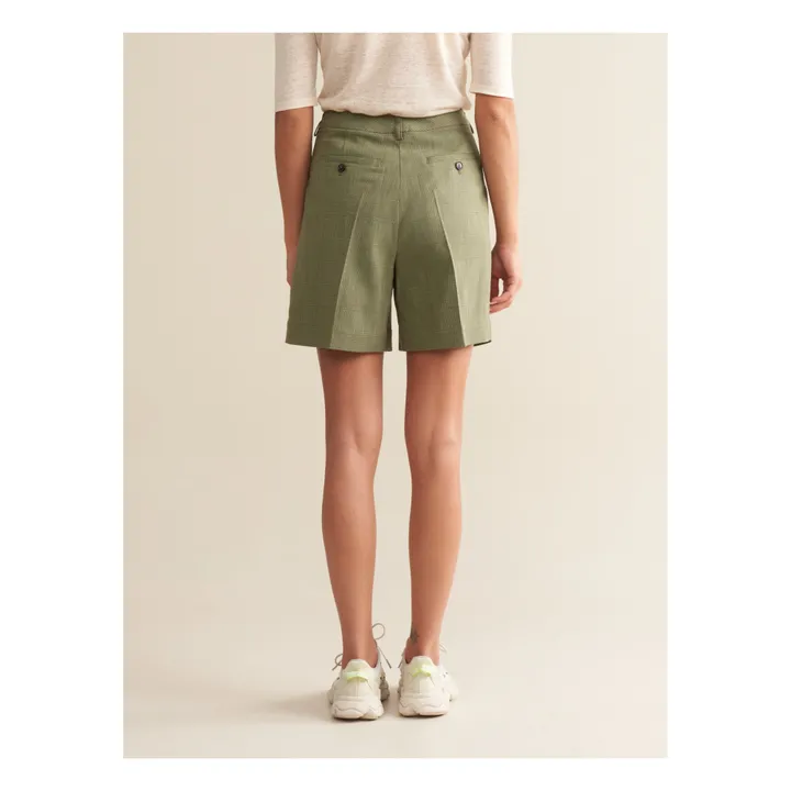 Bellerose Short Volkertje Carreaux - Collection Femme | Vert kaki