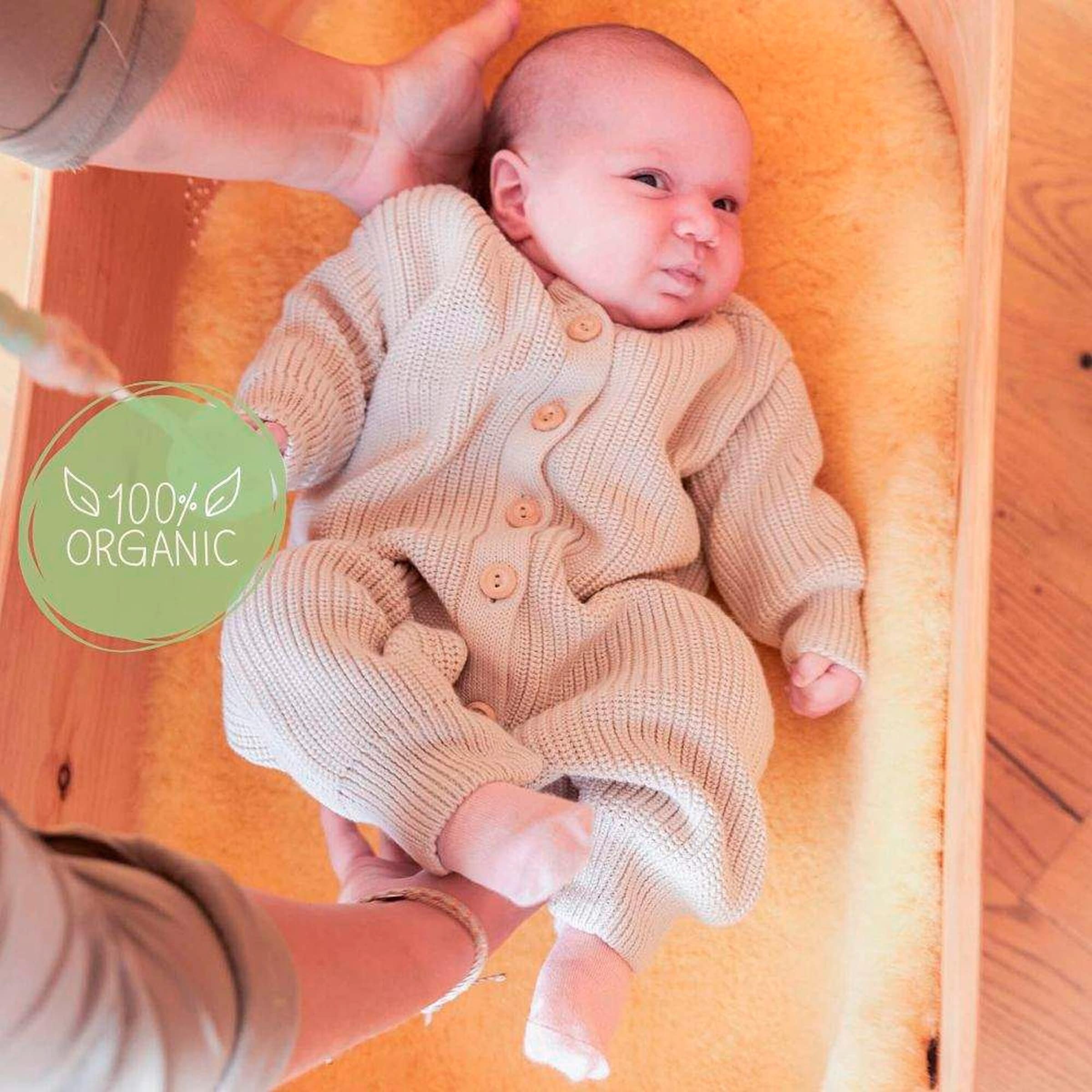 Hofbrucker Baby Strickoverall Leo Beige