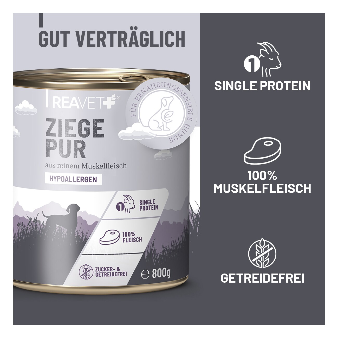REAVET Hunde Nassfutter - Ziege PUR