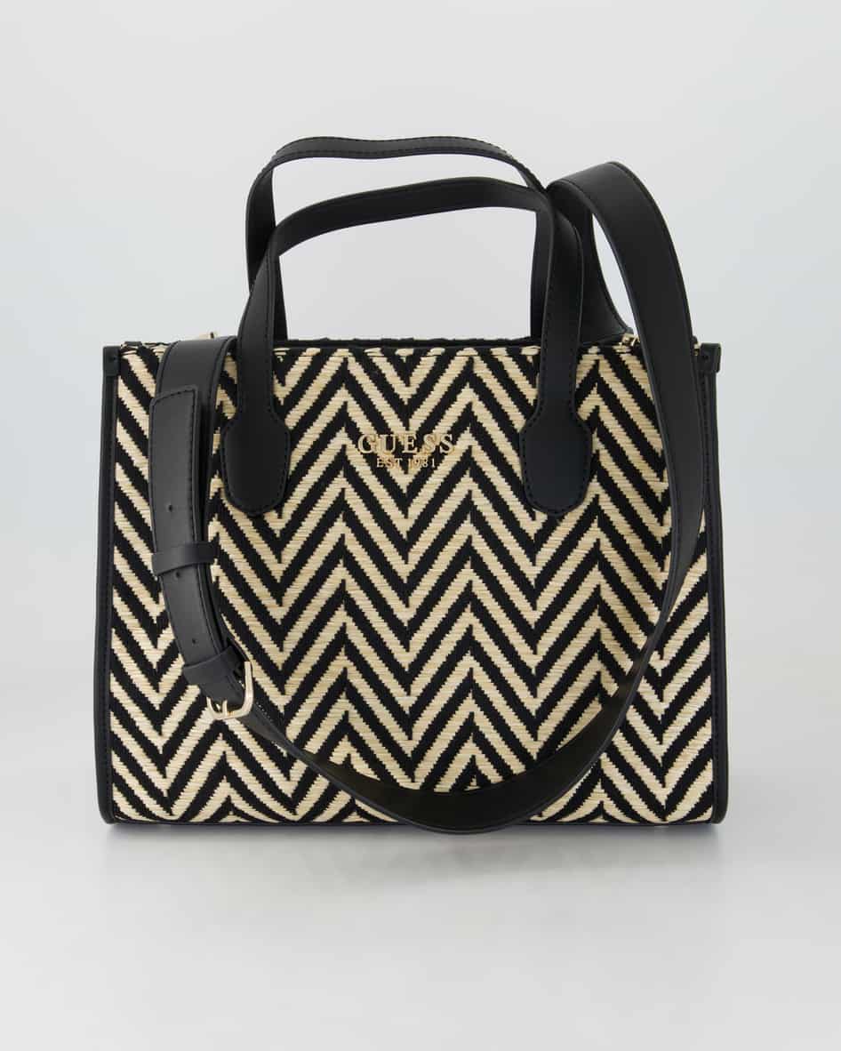 Guess Silvana 2 Compartment Tote Handtasche in Schwarz