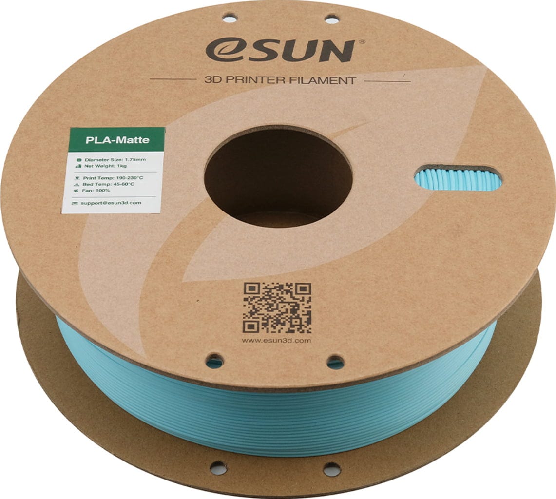 eSUN  PLA-Matte Light Blue, 1,75 mm / 1000 g    Kostengünstiges Filament für Modelle mit matter Oberfläche