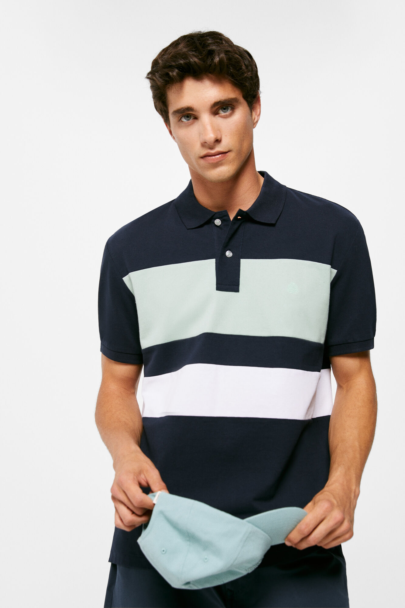 Blocos oxford polo piqué - azul marinho