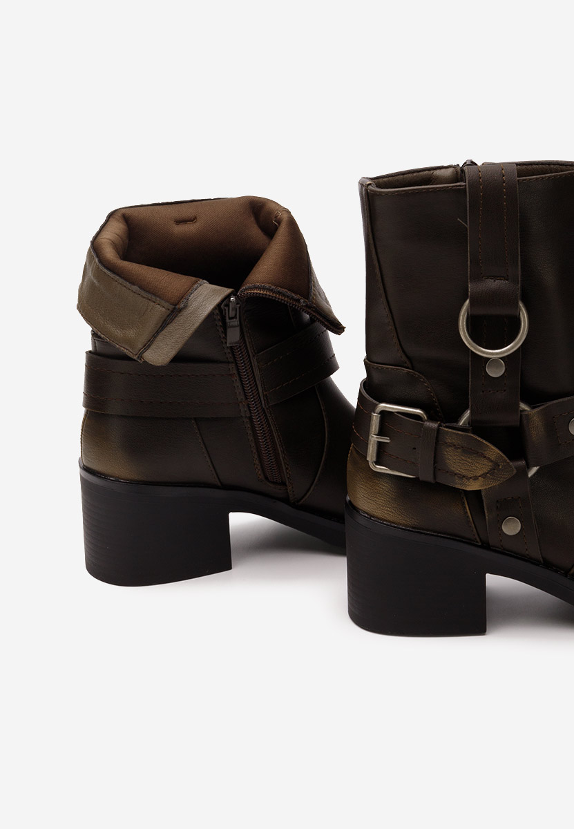 Bottines à talon brunes Livana
