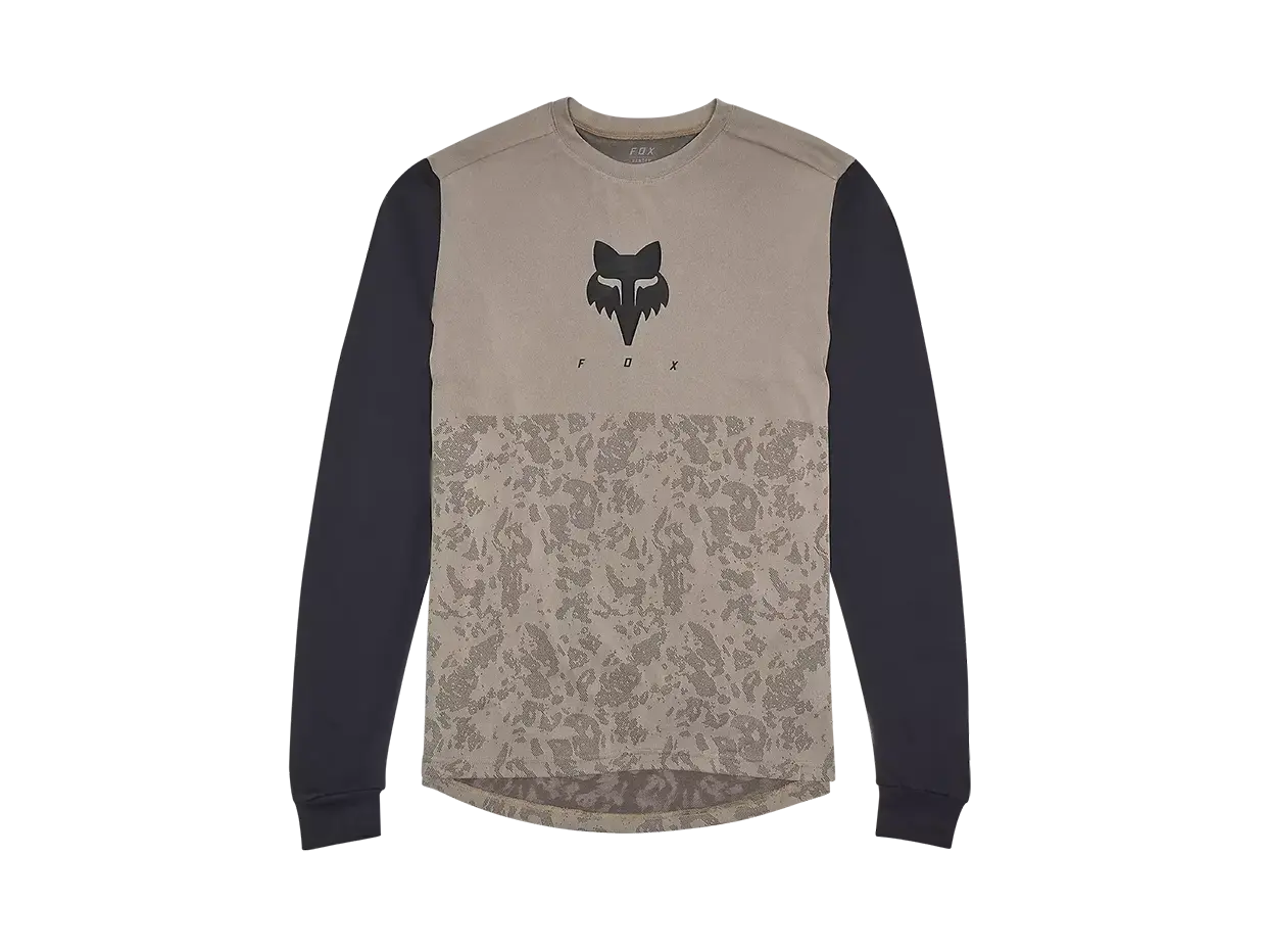 Fox Ranger Tru Dri MTB Fietsshirt Lange Mouwen Bruin/Donkerblauw Heren