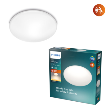 Philips plafonnière Shan wit met bewegingssensor
